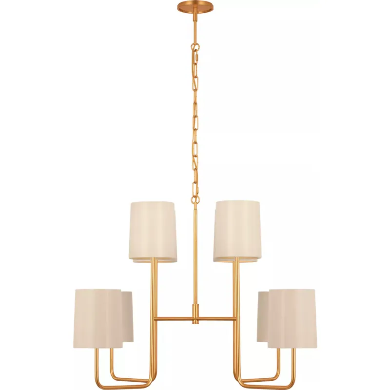 Barbara Barry Go Lightly LED 30 inch Gild Two Tier Chandelier Ceiling Light in China White, Extra Large