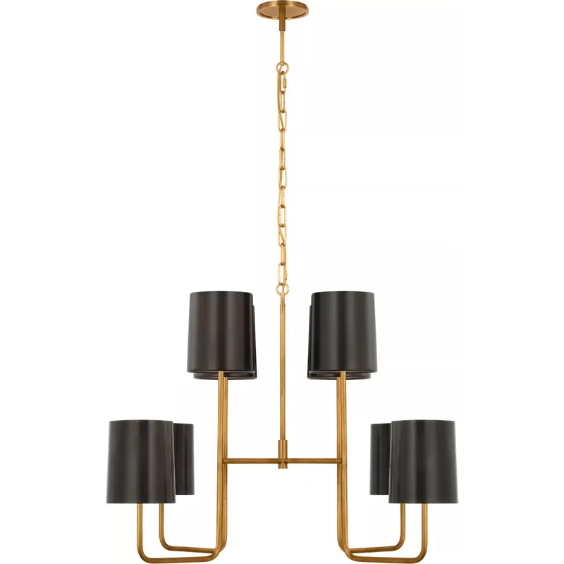 Barbara Barry Go Lightly LED 30 inch Soft Brass Two Tier Chandelier Ceiling Light in Bronze, Extra Large