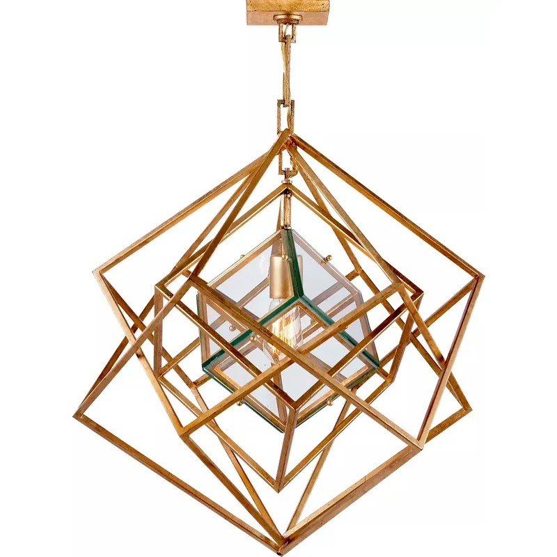Kelly Wearstler Cubist 1 Light 22.5 inch Gild Chandelier Ceiling Light, Small