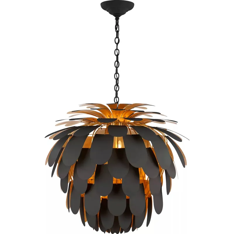 Chapman & Myers Cynara 6 Light 36.5 inch Matte Black and Gild Chandelier Ceiling Light, Grande