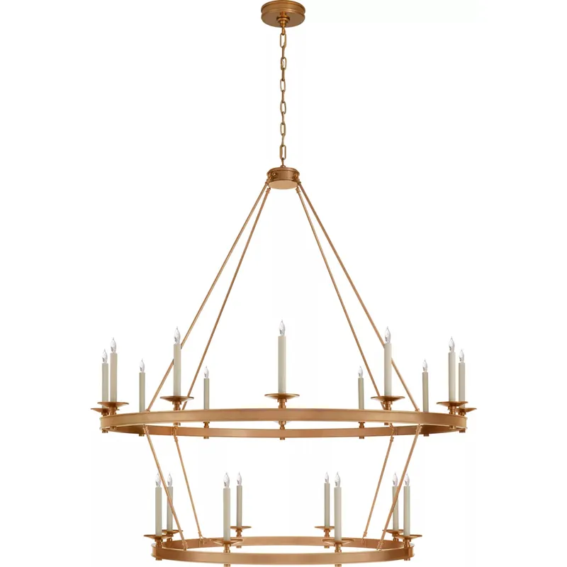 Chapman & Myers Launceton 20 Light 53.25 inch Antique-Burnished Brass Two Tiered Chandelier Ceiling Light, Grande
