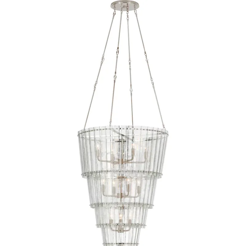 Carrier and Company Cadence 12 Light 30.75 inch Polished Nickel Waterfall Chandelier Ceiling Light, Large