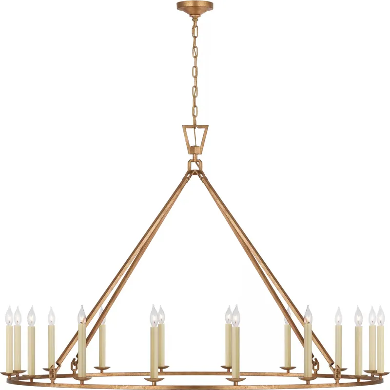Chapman & Myers Darlana6 LED 61.25 inch Gilded Iron Single Ring Chandelier Ceiling Light, Oversized
