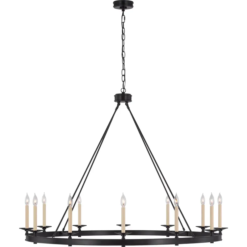 Chapman & Myers Launceton LED 53.25 inch Bronze Ring Chandelier Ceiling Light, Grande