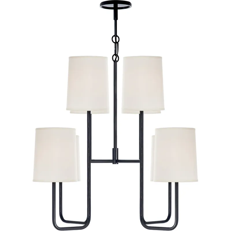 Barbara Barry Go Lightly 8 Light 31 inch Charcoal Chandelier Ceiling Light in Silk, Medium