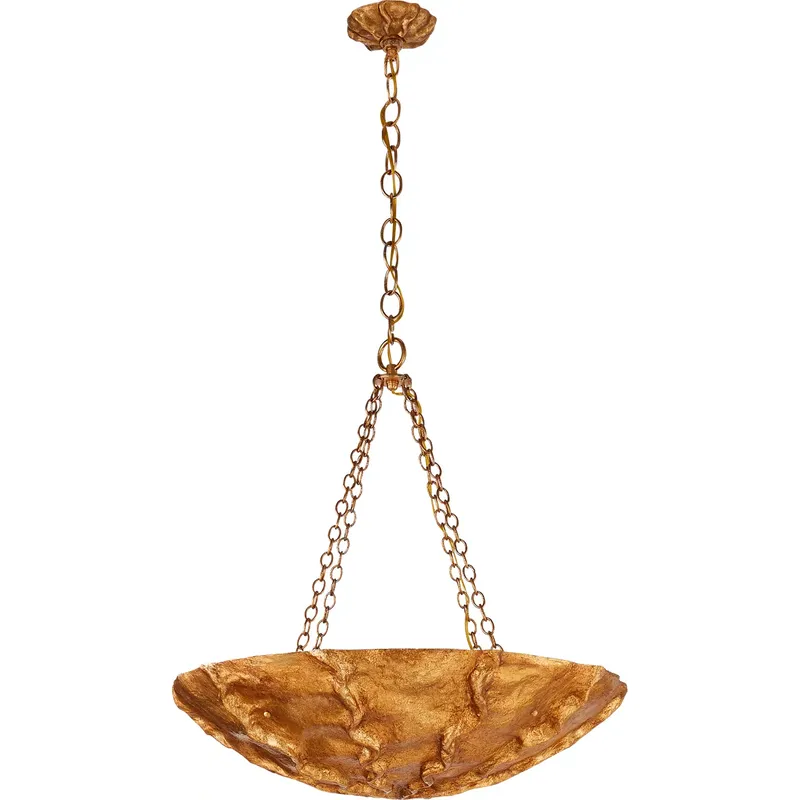 AERIN Benit 4 Light 32 inch Gilded Plaster Sculpted Chandelier Ceiling Light, Medium