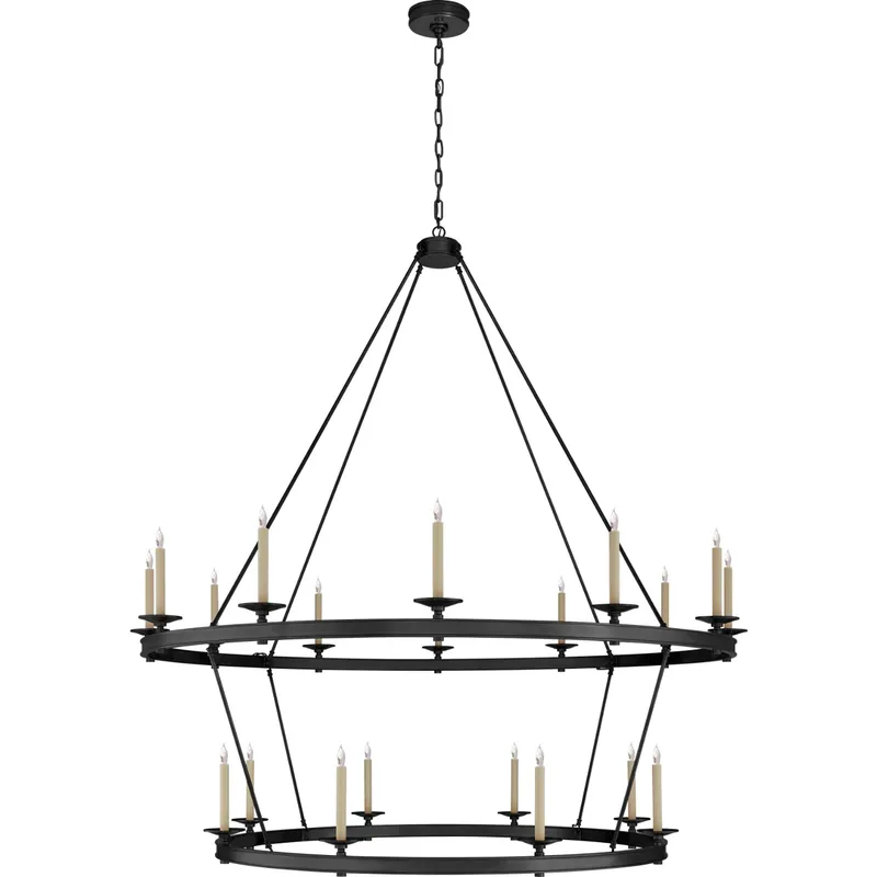 Chapman & Myers Launceton 20 Light 63.5 inch Bronze Two Tiered Chandelier Ceiling Light, XXL