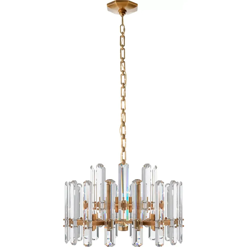 AERIN Bonnington 12 Light 24.25 inch Hand-Rubbed Antique Brass Chandelier Ceiling Light in Crystal