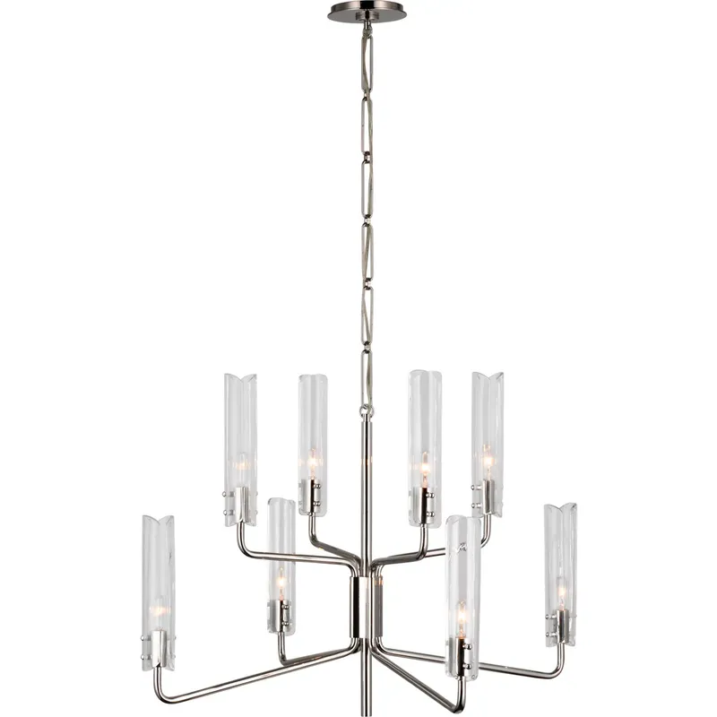 AERIN Casoria LED 32.25 inch Polished Nickel Two-Tier Chandelier Ceiling Light, Medium