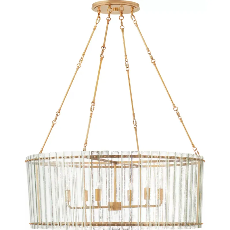 Carrier and Company Cadence 6 Light 36.5 inch Hand-Rubbed Antique Brass Chandelier Ceiling Light, Large