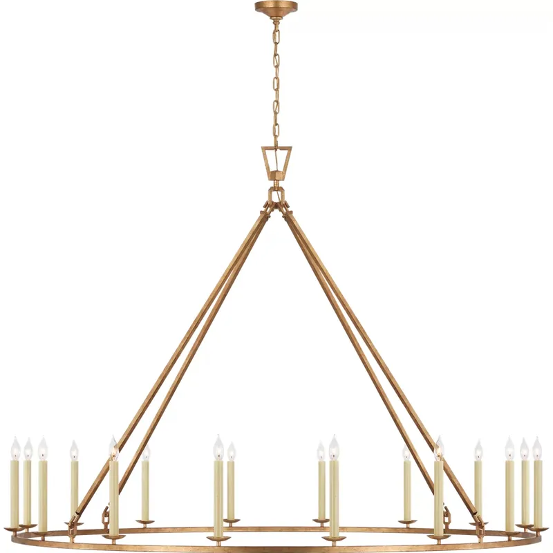 Chapman & Myers Darlana6 LED 73 inch Gilded Iron Single Ring Chandelier Ceiling Light, Grande