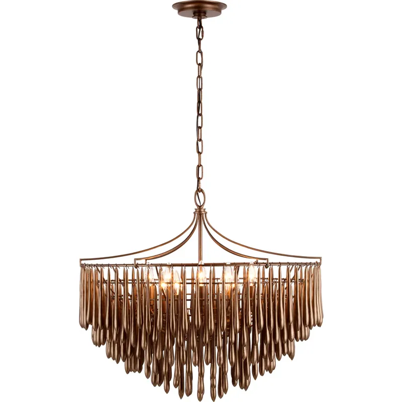 Julie Neill Vacarro LED 30.5 inch Antique Bronze Leaf Chandelier Ceiling Light, Medium
