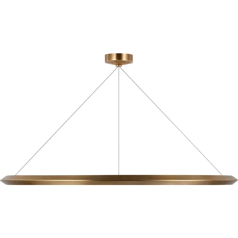 Peter Bristol Racetrack LED 48 inch Natural Brass Ring Chandelier Ceiling Light