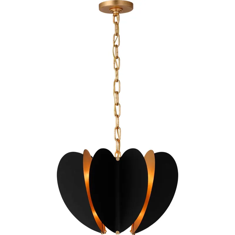 kate spade new york Danes LED 16.75 inch Matte Black and Gild Chandelier Ceiling Light, Small
