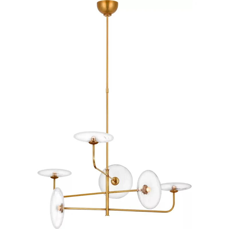 Ian K. Fowler Calvino LED 32.25 inch Hand-Rubbed Antique Brass Arched Chandelier Ceiling Light, Large