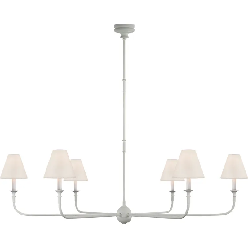 Thomas O'Brien Piaf 6 Light 58 inch Plaster White Chandelier Ceiling Light, Grande