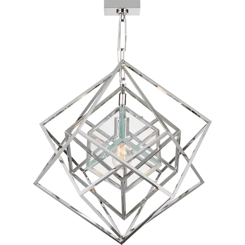 Kelly Wearstler Cubist 1 Light 22.5 inch Polished Nickel Chandelier Ceiling Light, Small