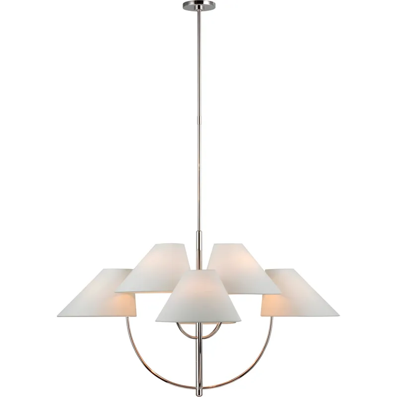 kate spade new york Kinsley LED 43.25 inch Polished Nickel Two-Tier Chandelier Ceiling Light, Large