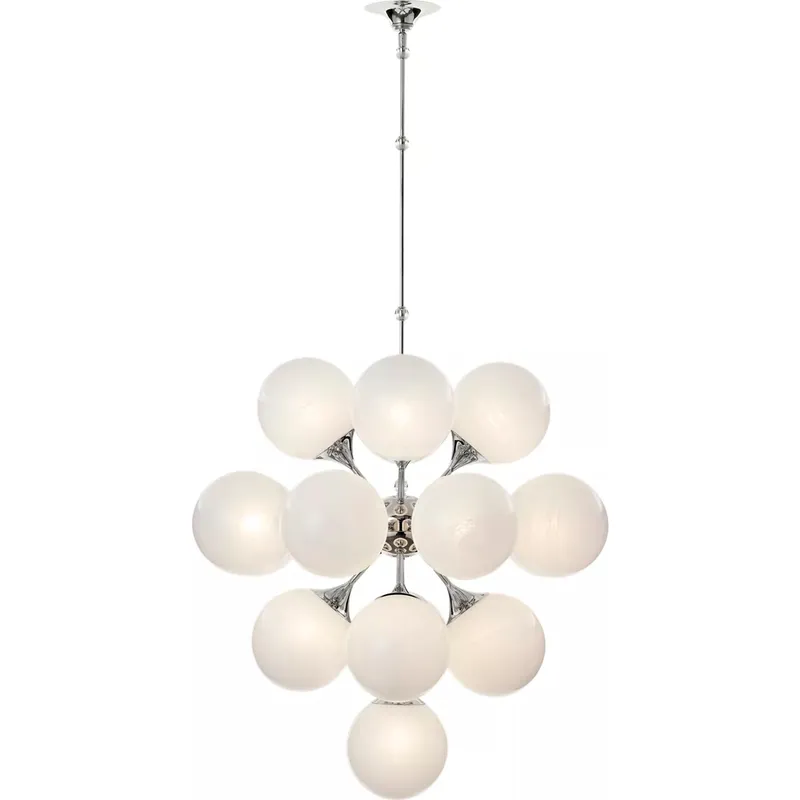 AERIN Cristol 17 Light 33.25 inch Polished Nickel Tiered Chandelier Ceiling Light, Large