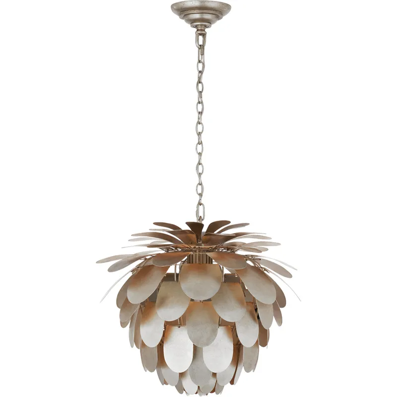 Chapman & Myers Cynara 1 Light 16.75 inch Burnished Silver Leaf Chandelier Ceiling Light, Small