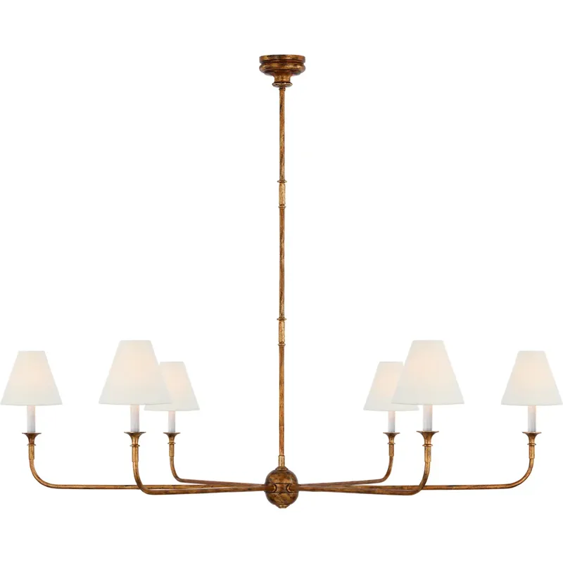 Thomas O'Brien Piaf 6 Light 58 inch Antique Gild Chandelier Ceiling Light, Grande