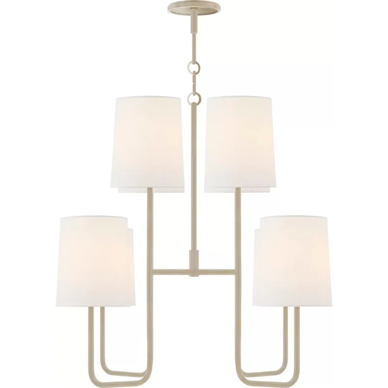 Barbara Barry Go Lightly 8 Light 31 inch China White Chandelier Ceiling Light in Linen, Medium