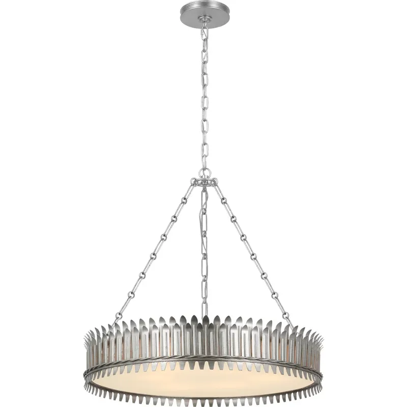 Suzanne Kasler Leslie LED 26.75 inch Burnished Silver Leaf Chandelier Ceiling Light