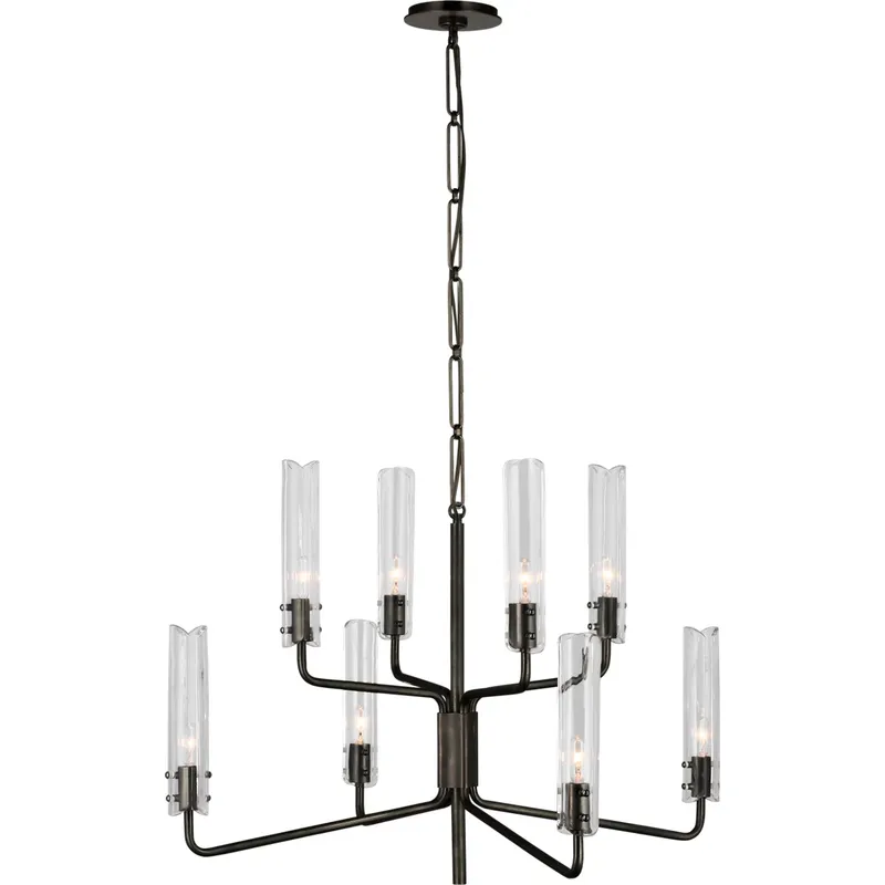 AERIN Casoria LED 32.25 inch Bronze Two-Tier Chandelier Ceiling Light, Medium
