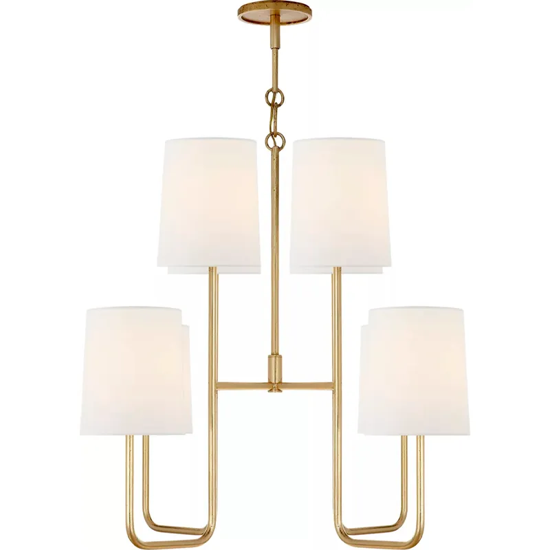 Barbara Barry Go Lightly 8 Light 31 inch Gild Chandelier Ceiling Light in Linen, Medium