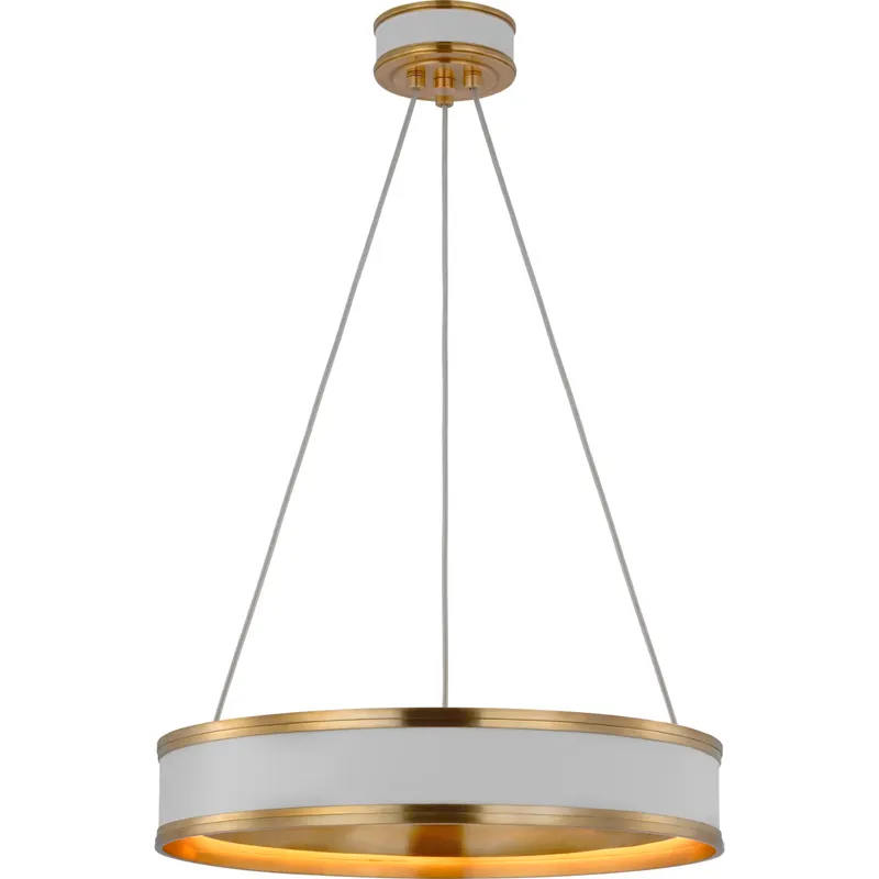 Chapman & Myers Connery LED 18 inch Matte White Ring Chandelier Ceiling Light
