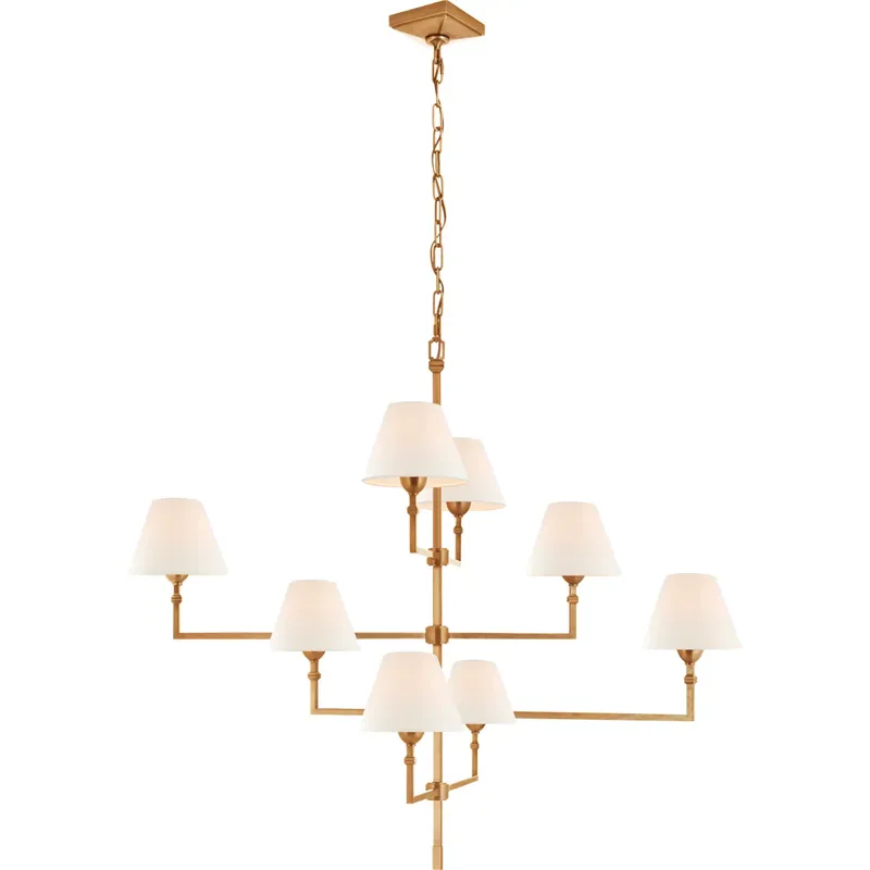 Alexa Hampton Jane 8 Light 47.75 inch Hand-Rubbed Antique Brass Offset Chandelier Ceiling Light, Large