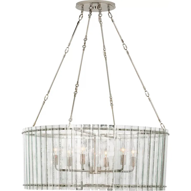 Carrier and Company Cadence 6 Light 36.5 inch Polished Nickel Chandelier Ceiling Light, Large