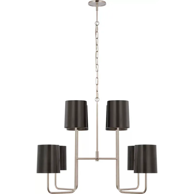 Barbara Barry Go Lightly LED 30 inch Polished Nickel Two Tier Chandelier Ceiling Light in Bronze, Extra Large