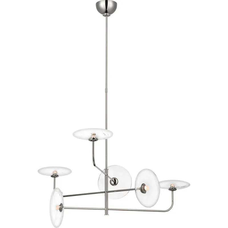 Ian K. Fowler Calvino LED 32.25 inch Polished Nickel Arched Chandelier Ceiling Light, Large