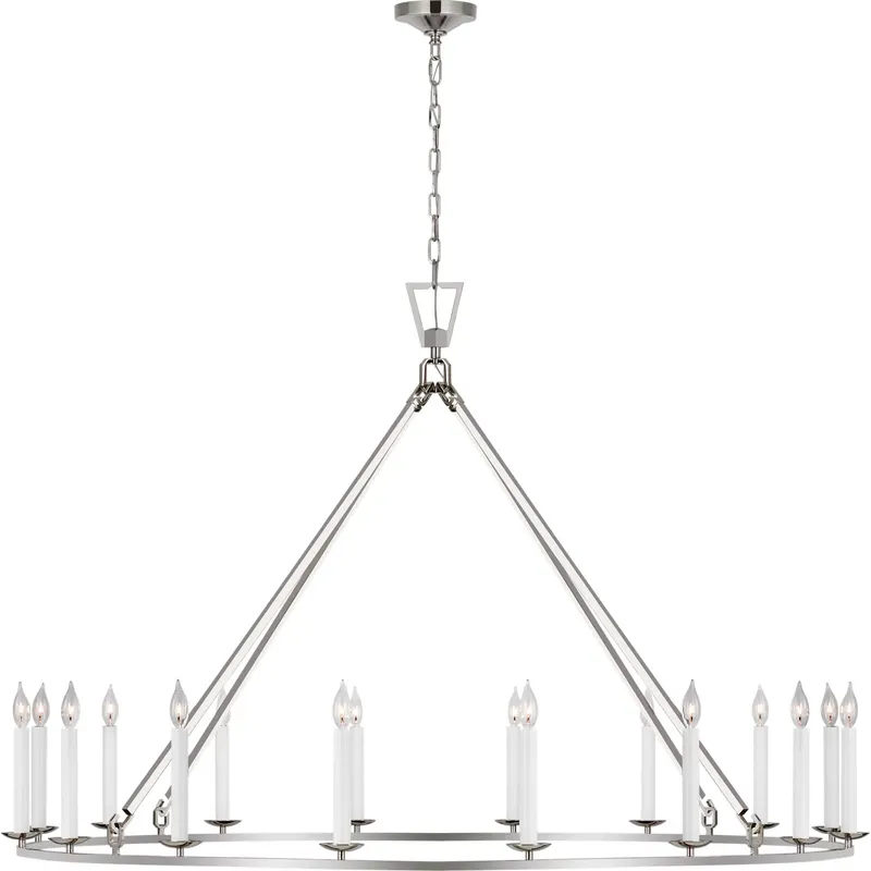 Chapman & Myers Darlana6 LED 61.25 inch Polished Nickel Single Ring Chandelier Ceiling Light, Oversized