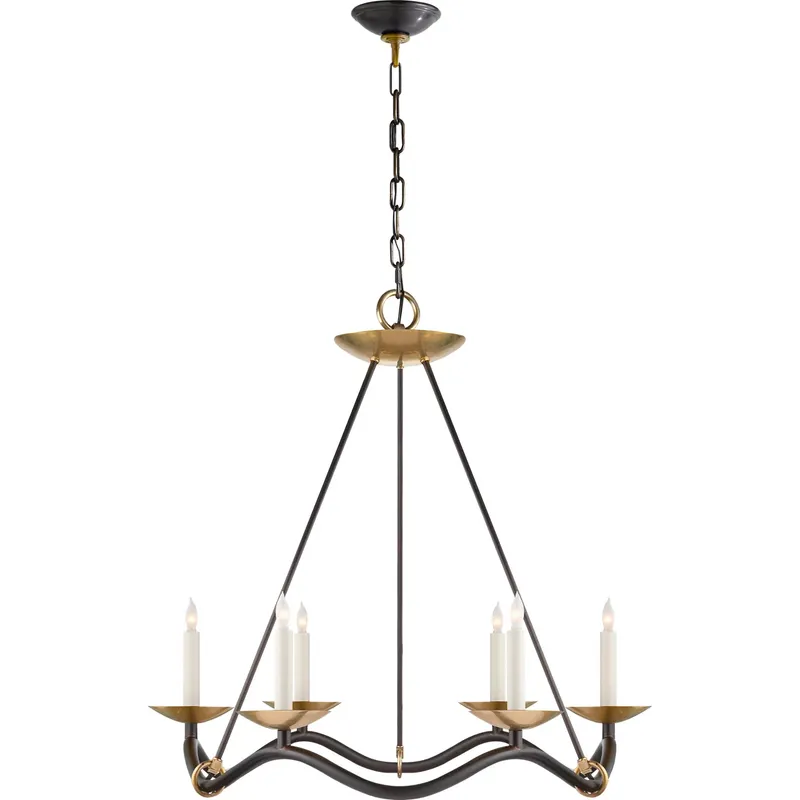 Barry Goralnick Choros 6 Light 28 inch Aged Iron Chandelier Ceiling Light