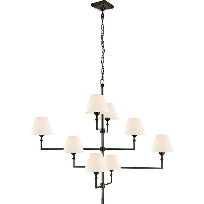 Alexa Hampton Jane 8 Light 47.75 inch Gun Metal Offset Chandelier Ceiling Light, Large