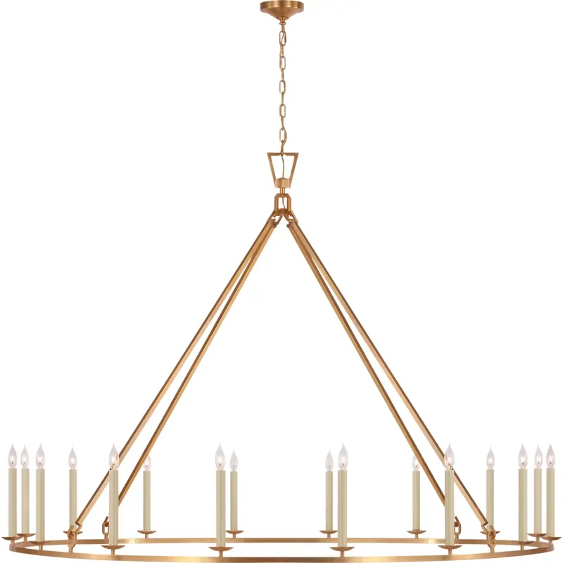 Chapman & Myers Darlana6 LED 73 inch Antique-Burnished Brass Single Ring Chandelier Ceiling Light, Grande