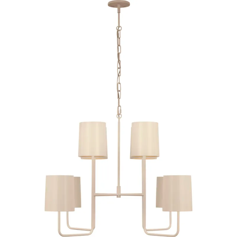 Barbara Barry Go Lightly LED 30 inch China White Two Tier Chandelier Ceiling Light, Extra Large