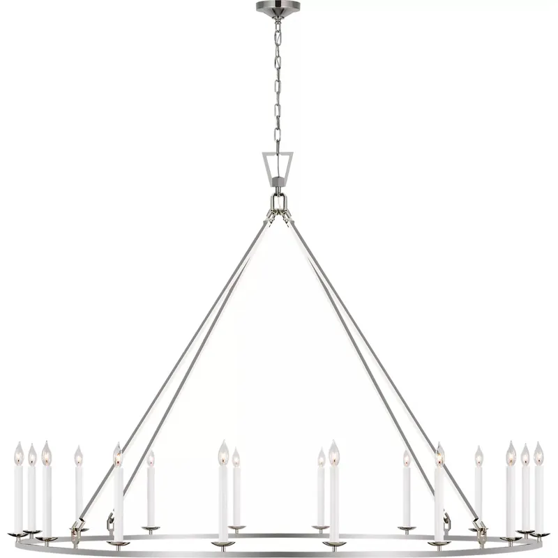 Chapman & Myers Darlana6 LED 73 inch Polished Nickel Single Ring Chandelier Ceiling Light, Grande