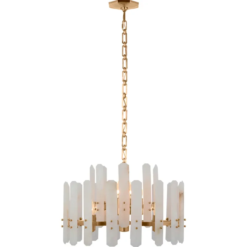AERIN Bonnington 12 Light 24.25 inch Hand-Rubbed Antique Brass Chandelier Ceiling Light in Alabaster