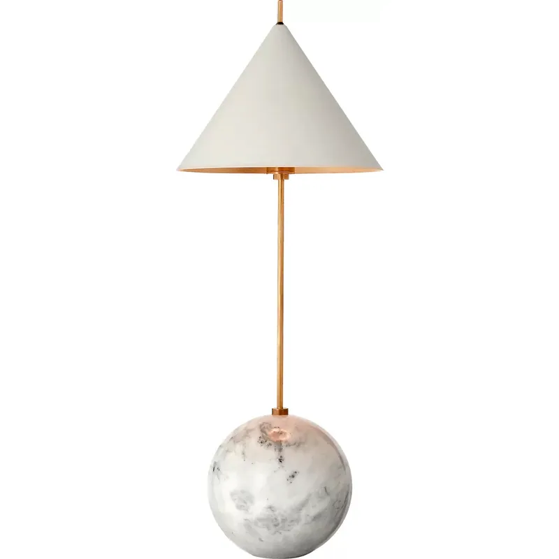Kelly Wearstler Cleo 20.75 inch 25 watt Antique-Burnished Brass Accent Lamp Portable Light in White, Antique-Burnished Brass and White