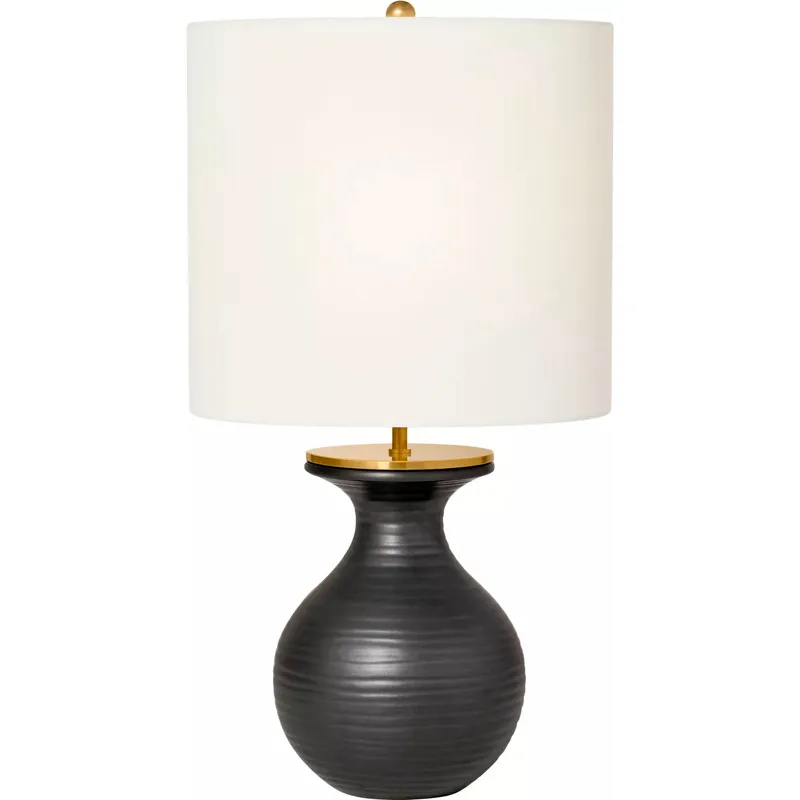 kate spade new york Albie 25.25 inch 60 watt Metallic Black Desk Lamp Portable Light, Small