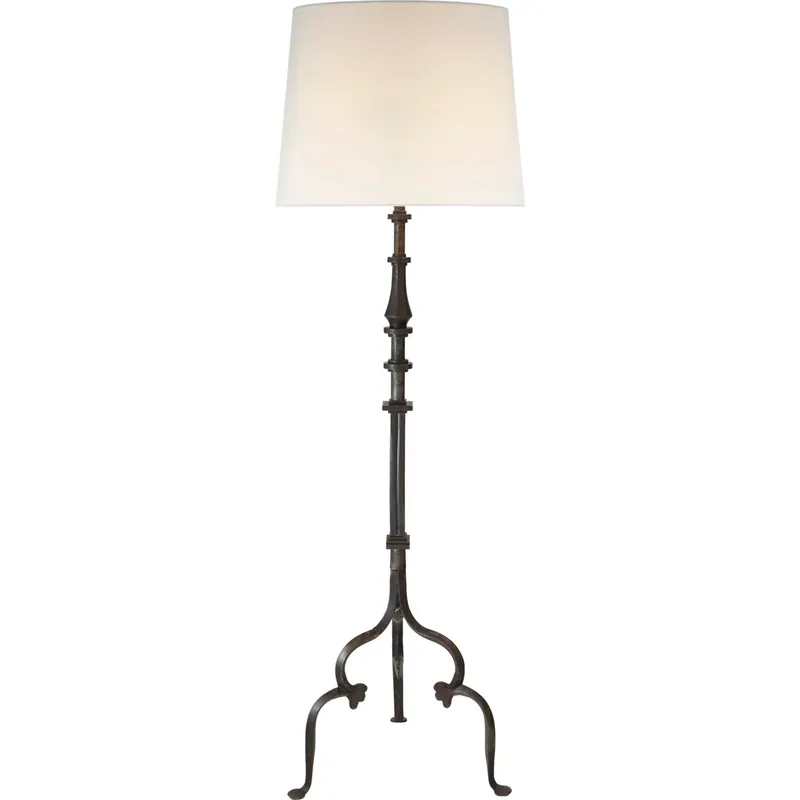 Suzanne Kasler Madeleine 66 inch 150 watt Aged Iron Floor Lamp Portable Light in Linen