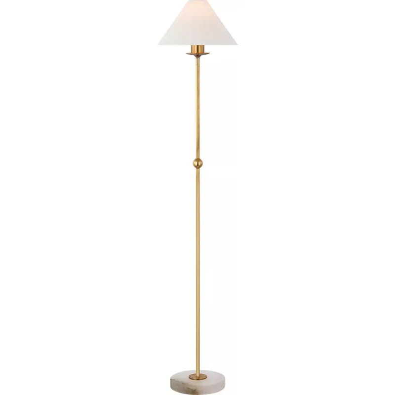 Chapman & Myers Caspian 51.75 inch 6.5 watt Antique-Burnished Brass and Alabaster Floor Lamp Portable Light, Medium