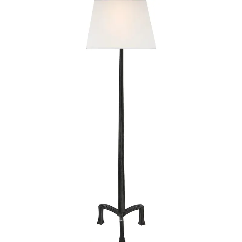 Chapman & Myers Strie 63 inch 150 watt Aged Iron Floor Lamp Portable Light in Linen