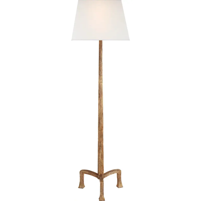 Chapman & Myers Strie 63 inch 150 watt Gilded Iron Floor Lamp Portable Light in Linen