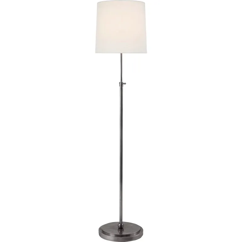 Thomas O'Brien Bryant 44 inch 150 watt Antique Silver Floor Lamp Portable Light in Linen