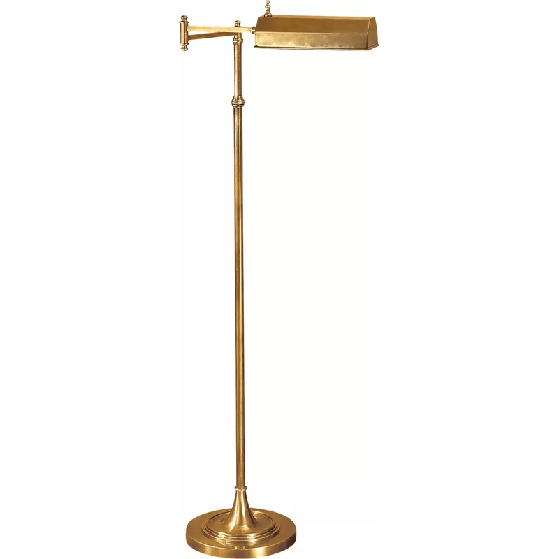 Chapman & Myers Dorchester 37 inch 40 watt Antique-Burnished Brass Swing Arm Floor Lamp Portable Light