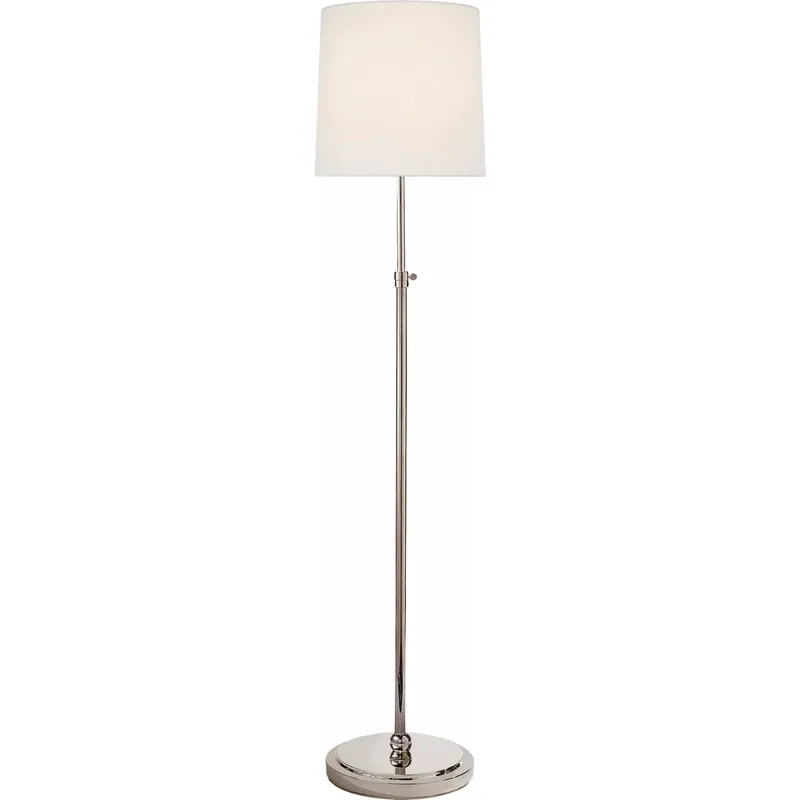 Thomas O'Brien Bryant 44 inch 150 watt Polished Nickel Floor Lamp Portable Light in Linen
